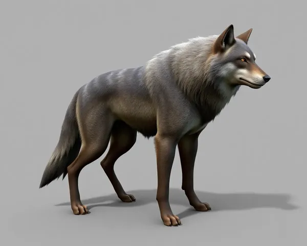 Descarga archivo de modelo 3D de lobo en formato PNG para renderizado