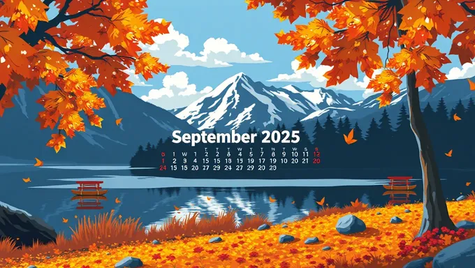 Descarga de calendario de septiembre de 2025 gratuito en diferentes tamaños