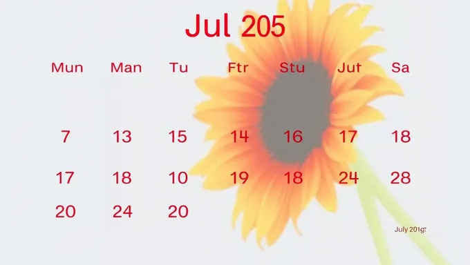 Descarga de plantillas de calendario impreso de julio de 2025