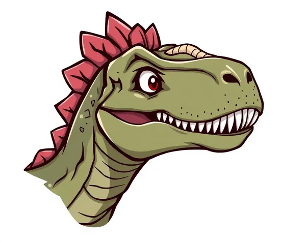 Descarga gratuita de imagen de cabeza de dinosaurio animado en formato PNG