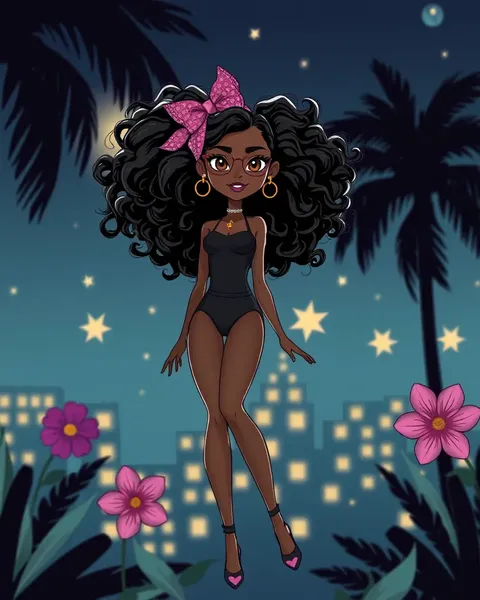 Descarga imágenes de dibujos animados de Barbie Negra Gratis