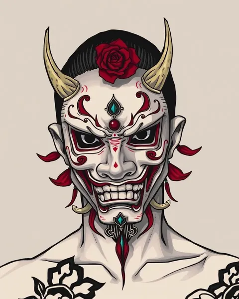 Descodificar el Significado Místico de la Máscara de Hannya de Tatuaje