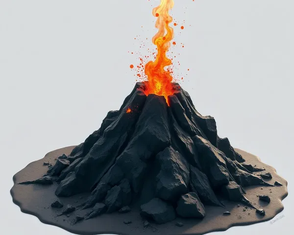 Descripción de imagen de fuego volcánico en formato PNG