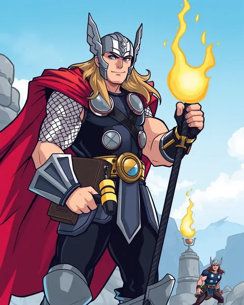 Descripción de la imagen de Thor de dibujos animados