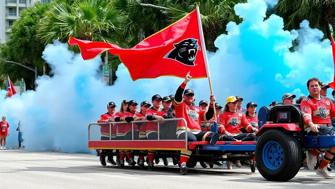 Desfile de los Panthers de Florida 2025 con actuaciones en vivo de música