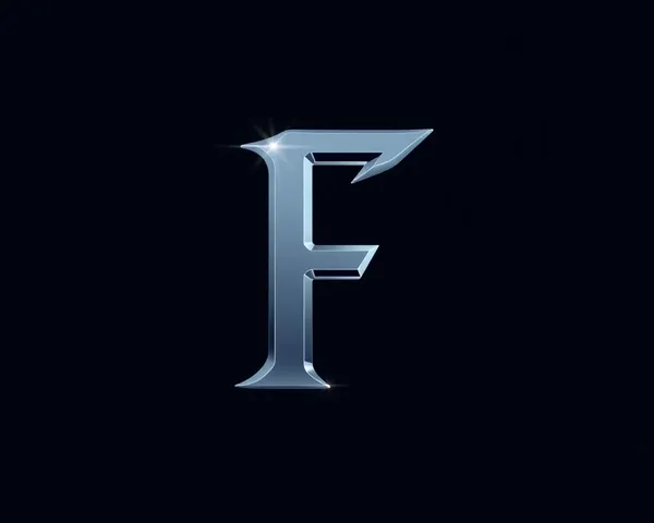 Detalles del formato de archivo PNG del letra de logotipo F Chrome