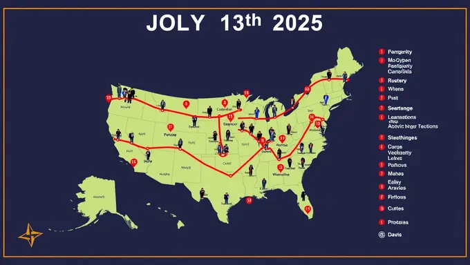 Detalles del mapa de Rally del 13 de julio de 2025