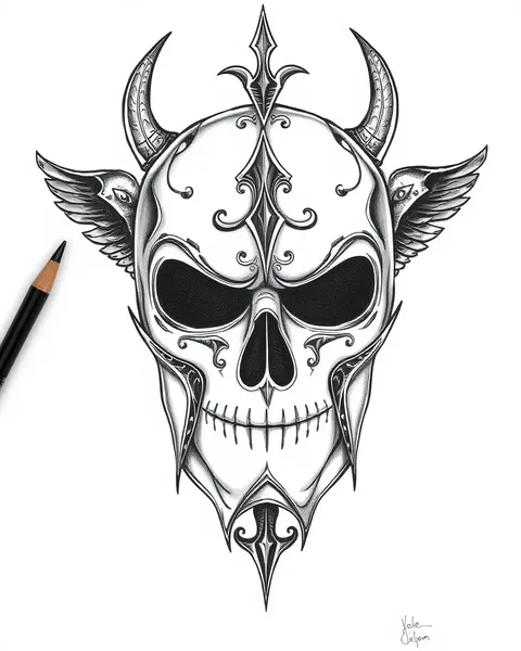 Dibujo de máscara de drama de tatuaje cool que encarna el espíritu artístico