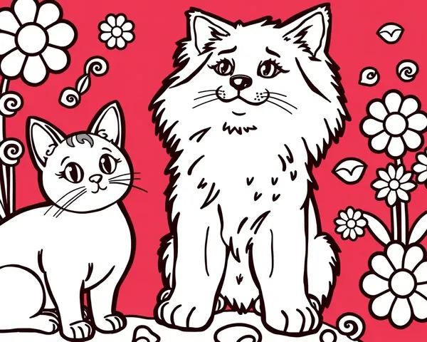 Dibujo de perros y gatos para niños