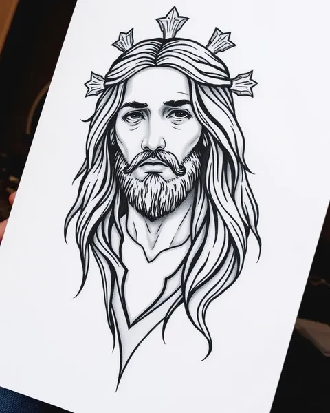 Dibujos de Tatuajes de Jesús Simples para Expresión Espiritual