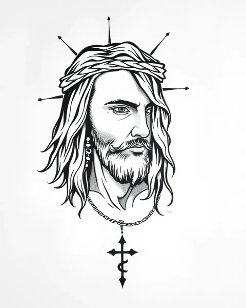 Dibujos de tatuaje de Jesús: Arte sencillo y hermoso