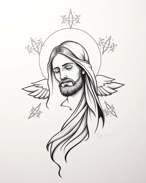 Dibujos de tatuaje de Jesús: arte elegante y sencillo