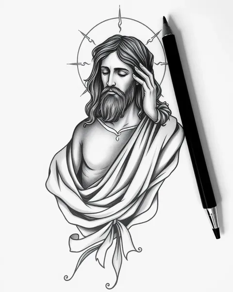 Dibujos de tatuaje de Jesús: arte simple pero profundo