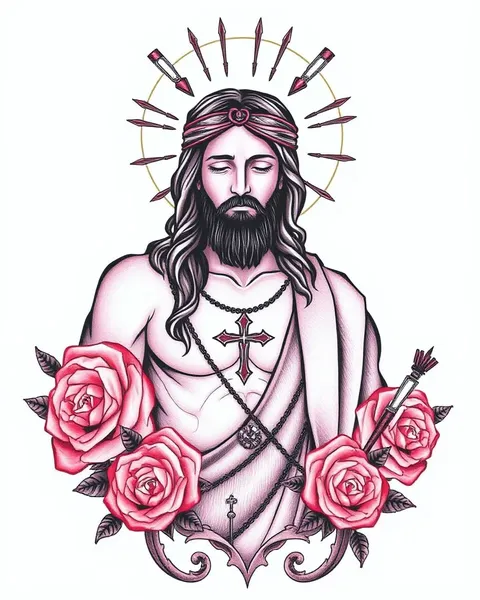 Dibujos sencillos de tatuaje de Jesús para la adoración