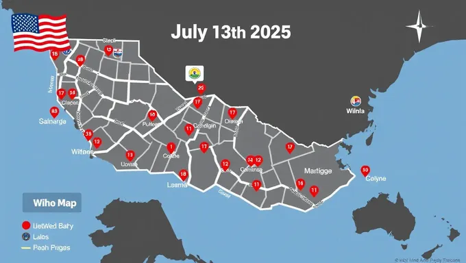 Direcciones del mapa del rally del 13 de julio de 2025