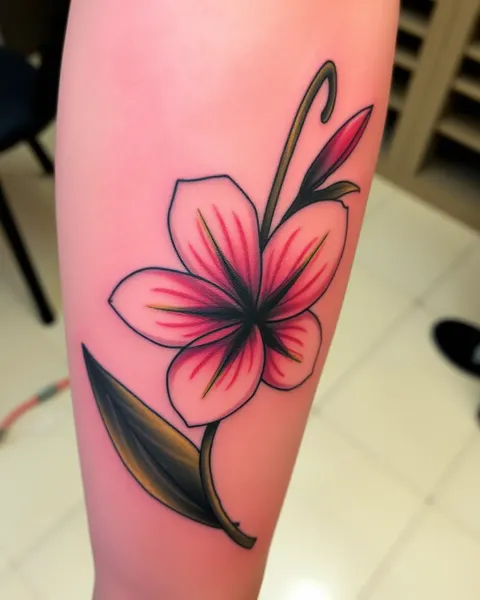 Diseñando arte de tatuaje único de plumeria