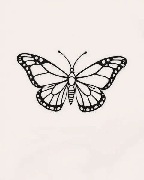 Diseño Conceptual de Tatuaje de Mariposa con Contorno