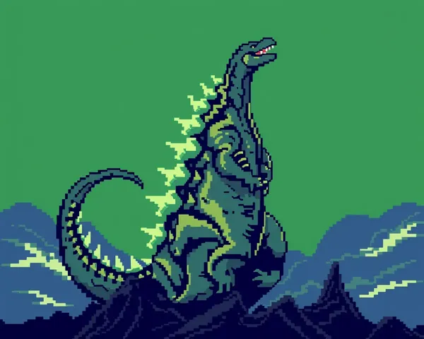 Diseño Gráfico de Godzilla en Formato PNG de 8 bits