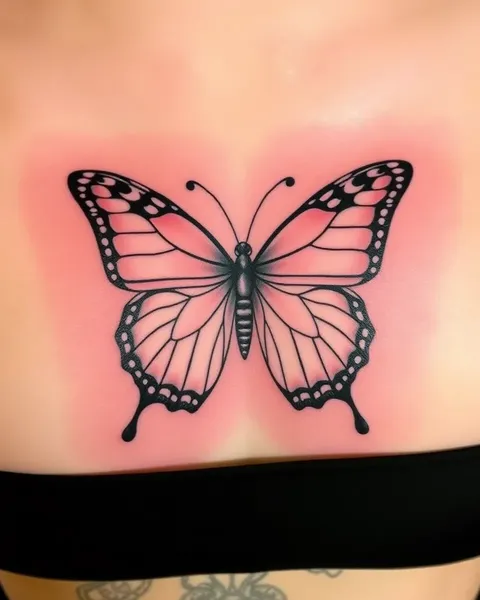 Diseño conceptual de tatuaje de mariposa en contorno