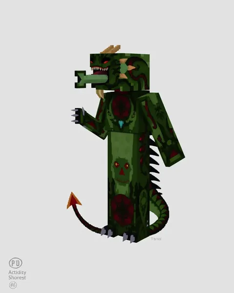 Diseño de Arte de Tatuaje de Piel de Dragón de Minecraft