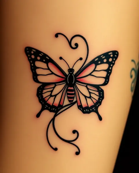 Diseño de Boceto de Tatuaje de Mariposa