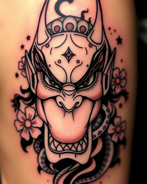 Diseño de Carita de Demonio Japonés Hannya para Inspiración