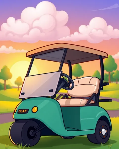 Diseño de Carrito de Golf de Cartoon Creado Hoy