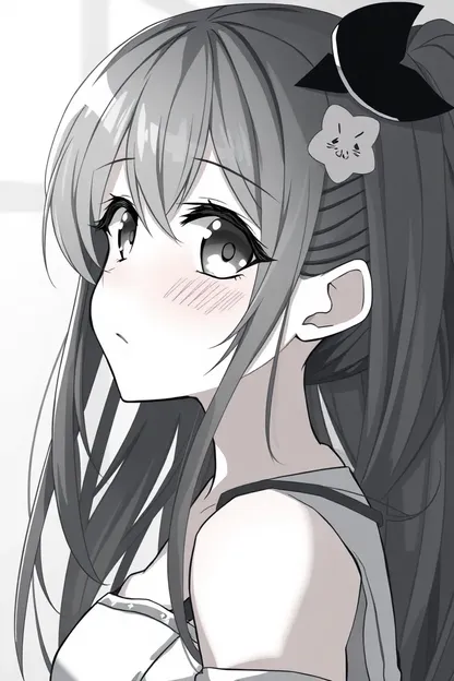 Diseño de Chica de Anime en Blanco y Negro