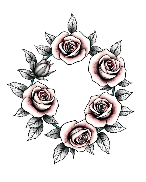 Diseño de Collar de Rosas Personalizado Png para Tatuaje