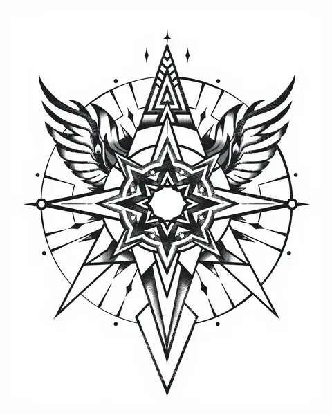 Diseño de Tatuaje Geométrico para Estilo Osado y Edgy