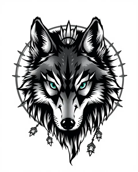 Diseño de Tatuaje de Lobo para Hombres y Mujeres