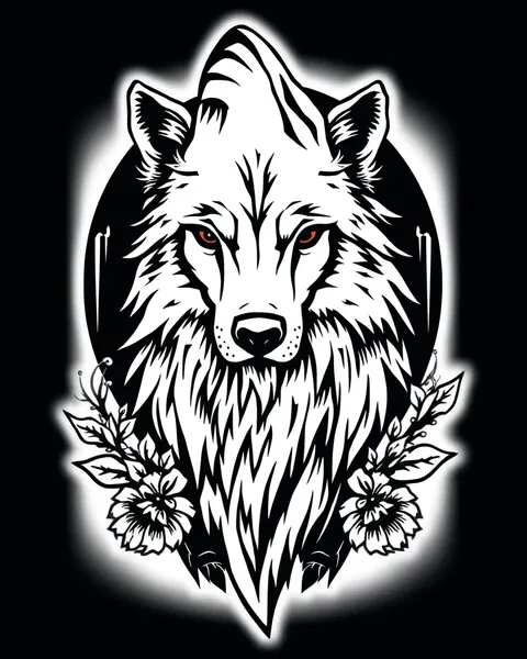 Diseño de Tatuaje de Lobo para Hombro