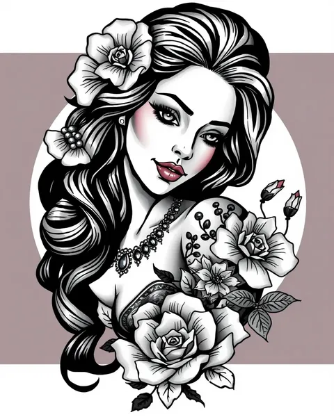 Diseño de Tatuaje de Señora: Inspiración de Diseño de Tatuaje