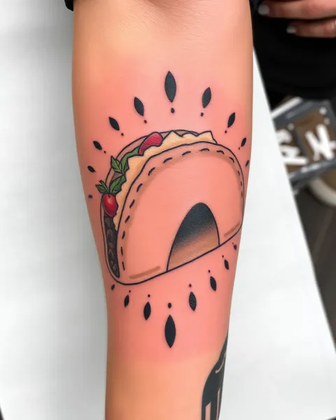 Diseño de Tatuaje de Taco: Arte Corporal Colorido