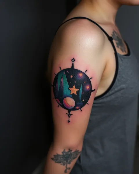 Diseño de arte corporal celestial: tatuaje de galaxia