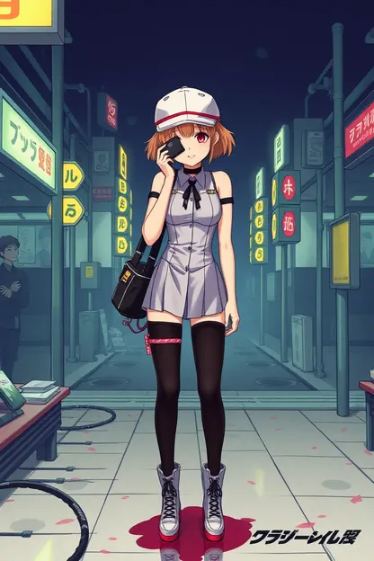 Diseño de concepto de personaje de anime de gangster girl estética