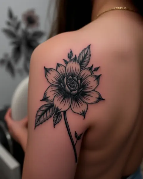 Diseño de flor tatuada de arte negro inspiración