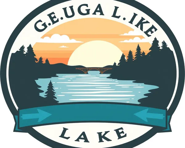 Diseño de logo PNG de lago Geauga recuperado