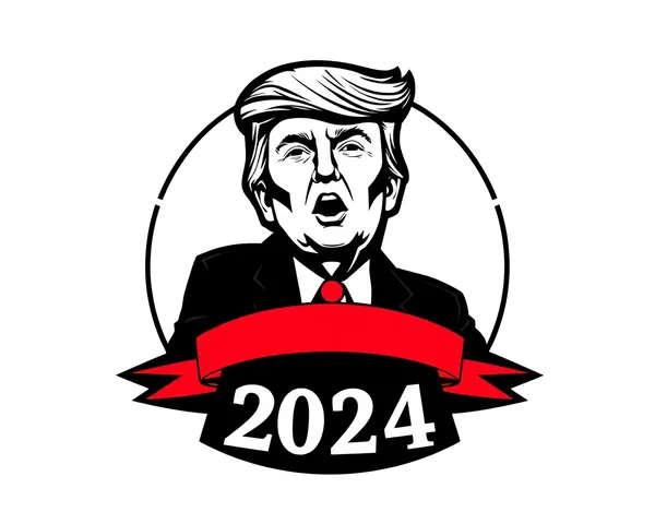 Diseño de logotipo PNG de la campaña electoral de Trump para las elecciones de 2024