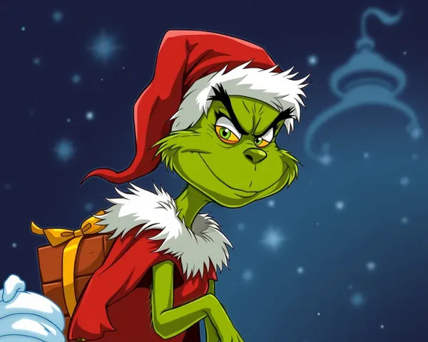 Diseño de personaje de Grinch en formato PNG