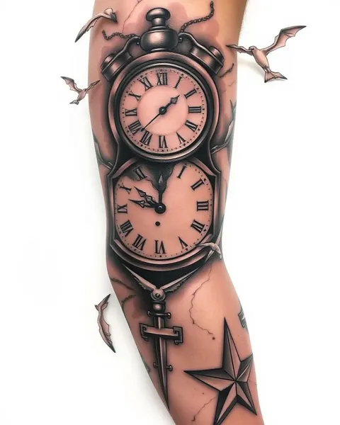 Diseño de reloj roto: diseño de reloj roto para tatuaje