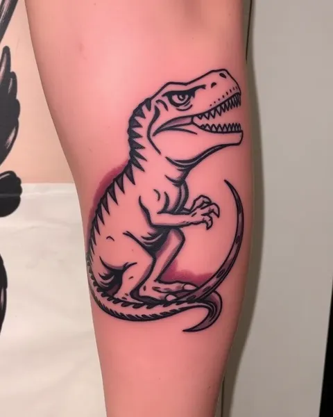 Diseño de tatuaje de T-Rex: bestia prehistórica en piel humana