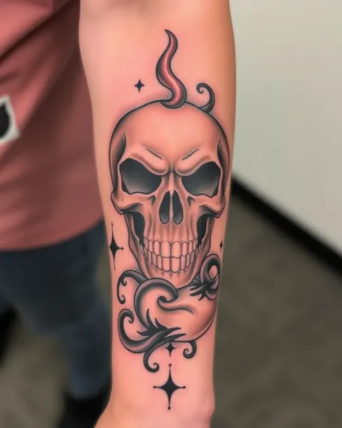 Diseño de tatuaje de calavera en el antebrazo: una expresión personal