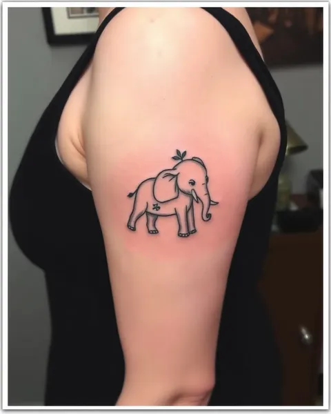 Diseño de tatuaje de elefante simple para entusiastas de arte corporal