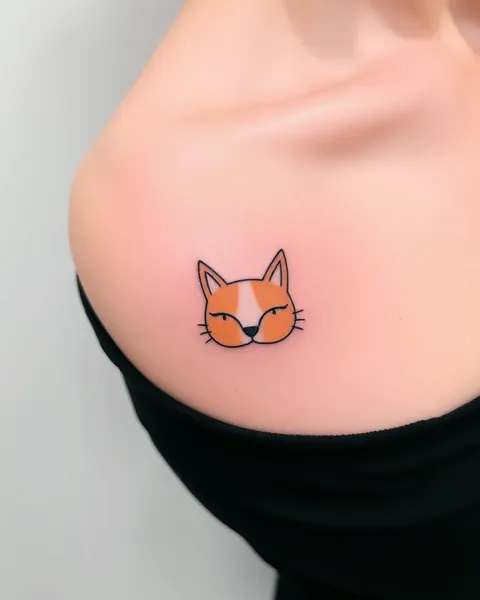 Diseño de tatuaje de gato minimalista para amantes simples