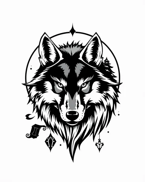 Diseño de tatuaje de lobo para el cuerpo inferior