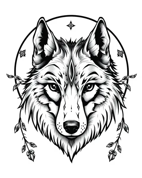 Diseño de tatuaje de lobo para pecho