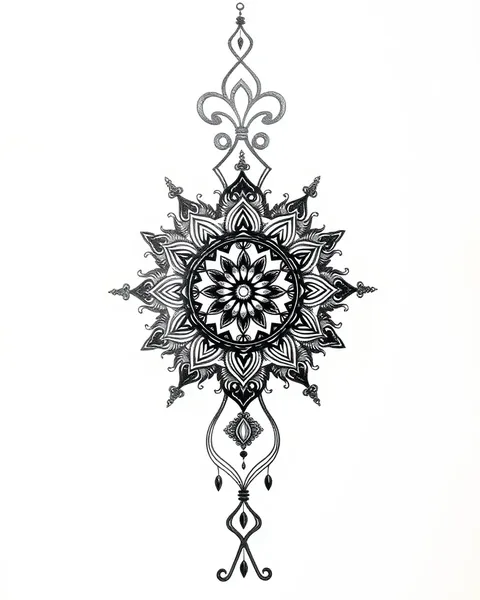 Diseño de tatuaje de mandala para arte único