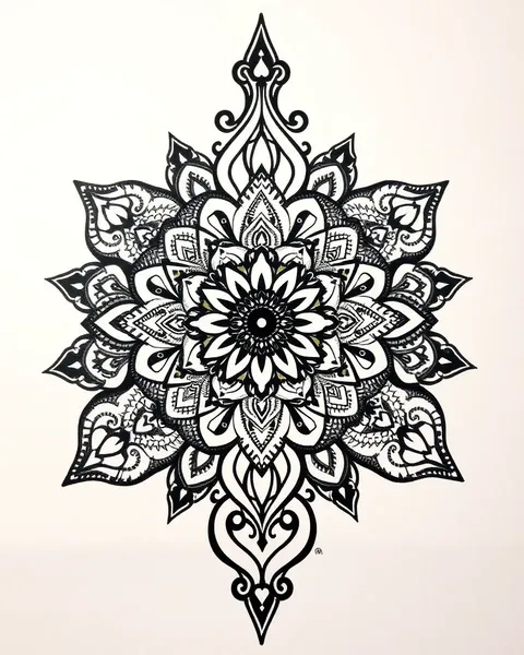 Diseño de tatuaje de mandala para expresión cultural