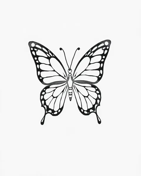 Diseño de tatuaje de mariposa única